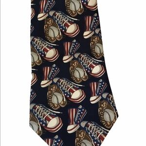 Albert Nipon American Pop USA Baseball Necktie